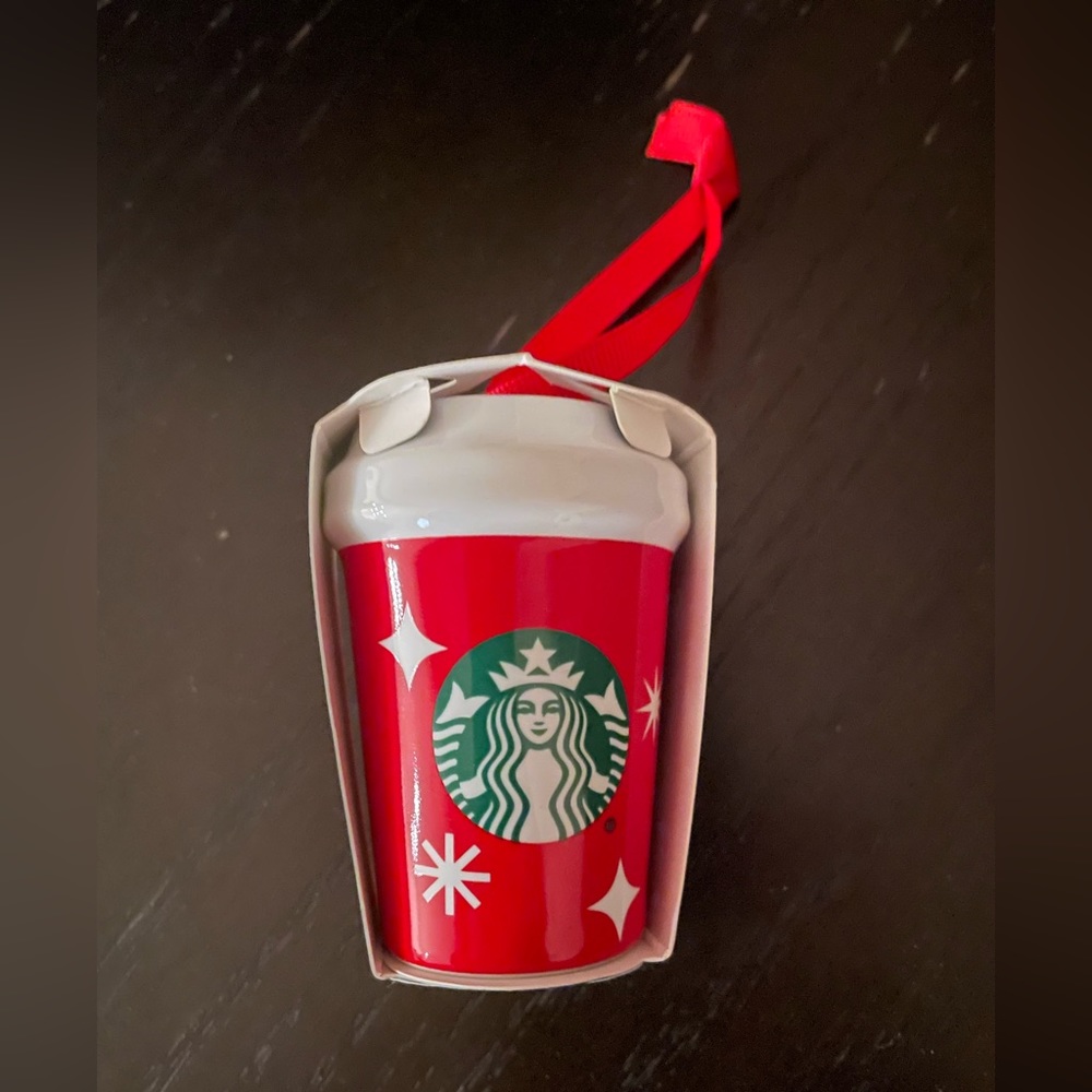 Starbucks Miniature Ceramic Coffee Cup Ornament.
